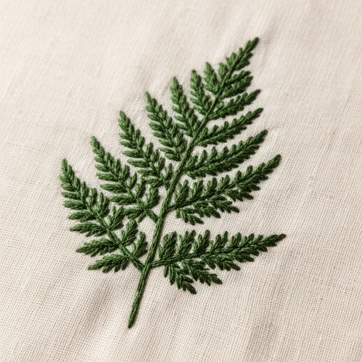 Wzór haftowany — liście paproci